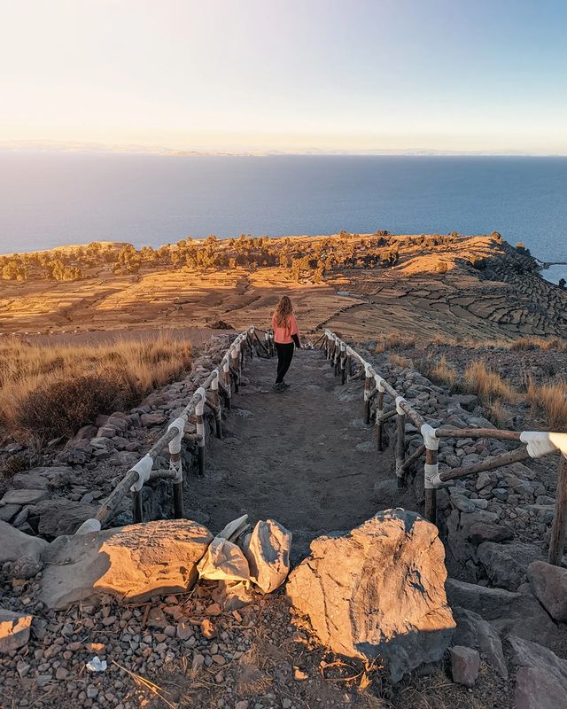 Sunrise over Amantani Island Lake Titicaca